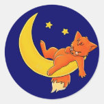 Sleepy Moon Fox Sticker