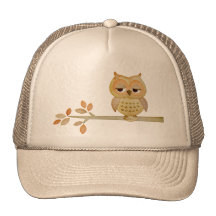 Sleepy Owl in Tree Hat