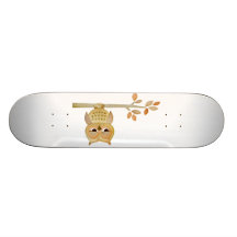 Sleepy Owl in Tree Skateboard