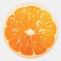 Sliced Orange Round Stickers
