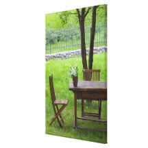 SLOVENIA, PRIMORSKA, Spodnja Idrija: Table on Gallery Wrap Canvas