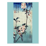 Small bird on a branch by Andō,Hiroshige Postcards