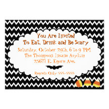 Small Chevron Halloween Invitation