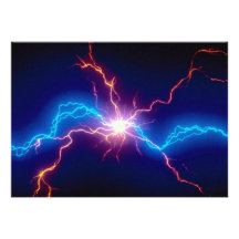 Small electro-charge over black background personalized invites