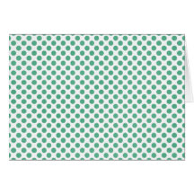 Small green polka dots on white background greeting card