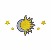 Small Moon and Sun Embroidered Hoodie