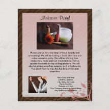 Small Pink Swirl Cosmetics Party Flyer