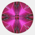 Smart Simple Graphics - Sparkle Red n Pink Rose Round Stickers