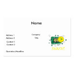 smash tennis ball ripping thru business card