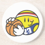 Smiley Basketball Tshirts and Gifts Beverage Coaster
