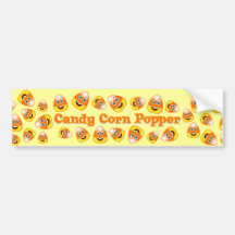 Smiley Candy Corn Popper Bumper Sticker