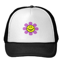 Smiley Flower Mesh Hat