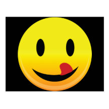 Smilie Face Lick Lips Post Cards