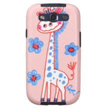 Smiling, Happy Giraffe  Pink Background Samsung Galaxy SIII Cover