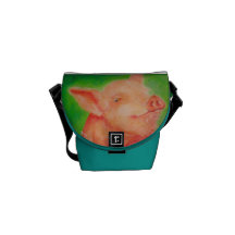 Smiling Pig Messenger Bag