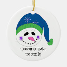 Smiling Snowman Christmas Tree Ornament