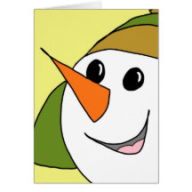Smiling snowman greeting card