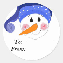 Smiling Snowman Stickers
