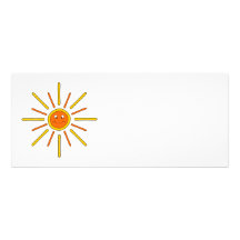 Smiling Summer Sun. Yellow and Orange. Personalized Invitations