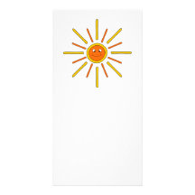 Smiling Summer Sun. Yellow and Orange. Personalized Photo Card