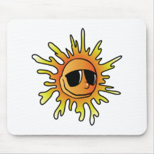 Smiling Sun Wearing Sunglasses Mousepad
