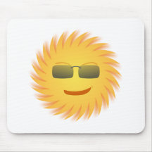 Smiling Sun Wearing Sunglasses Mousepads