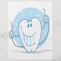 Smiling Tooth Cartoon Character Always Floss Personalised Flyer
