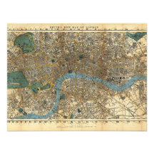 Smith's new map of London 1860 Personalised Invitation