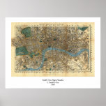 Smith's new map of London 1860 Poster