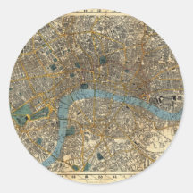Smith's new map of London 1860 Round Stickers