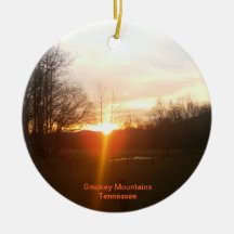 Smokey Mountains Sunset Ornament