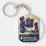 Smokey Says- Hold 'Til It's Cold Prevent Forest Fi Key Chains