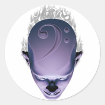 Smokin' Bass Head Round Sticker