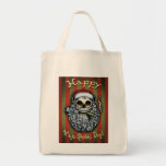 Smokin' Santa Skull Tote Bags
