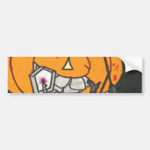 smoking pumpkin bumper sticker