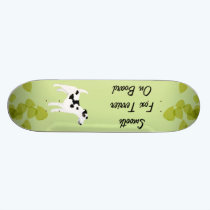 Smooth  Fox Terrier ~ Green Leaves Design skateboards