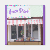 Snack Shack Lavendar Backrgound Refrigerator Magnets