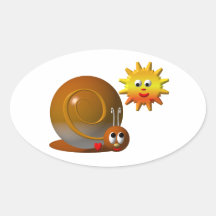 Snail and smiling sun sticker