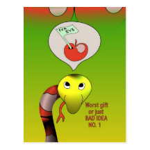 Snake has a bad idea postcard