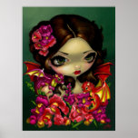 Snapdragon Fairy ART PRINT fantasy dragon flowers