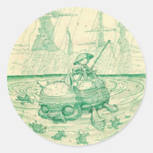 Snappy Fishing Round Sticker