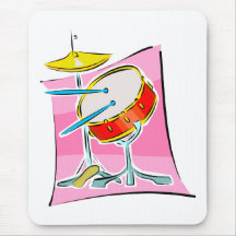 Snare HiHat Sticks Pink Background Image Mousepad