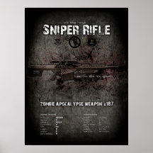 Sniper Rifle .50 Cal Zombie Weapon Poster