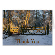 snow and sunlight thank you note card