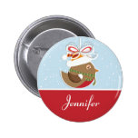 Snow Bird Christmas Party Name Badge | Name Tags buttons