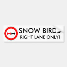 Snow Birds Bumper Stickers