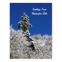 Snow Capped Mountain Greetings From Washington Post Card