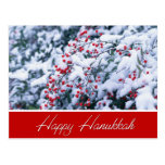 Snow Covered Berries Happy Hanukkah Postcards