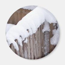 Snow Covered Fence Magnet