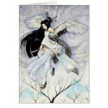 Snow & Feathers Greeting Card, Blank